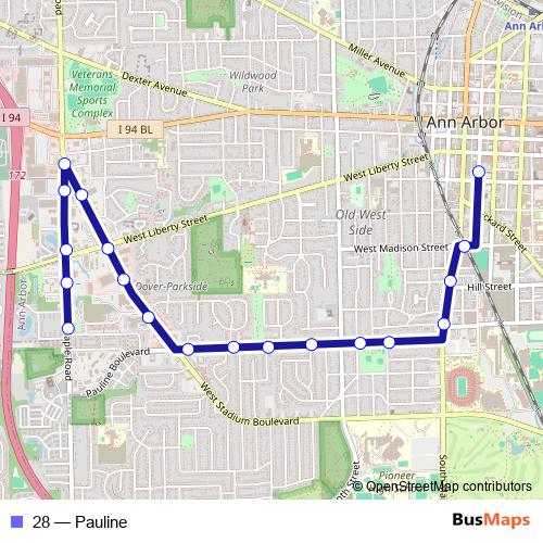 28 bus Line Map