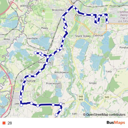 28 bus Line Map