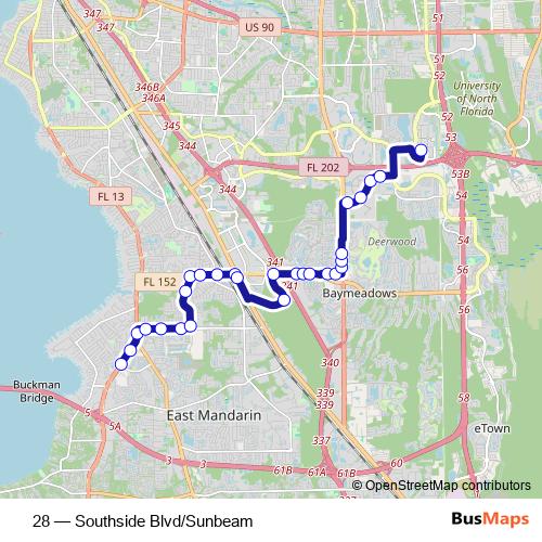 28 bus Line Map