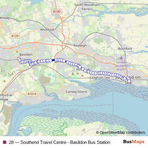 28 bus Line Map