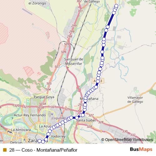 28 bus Line Map