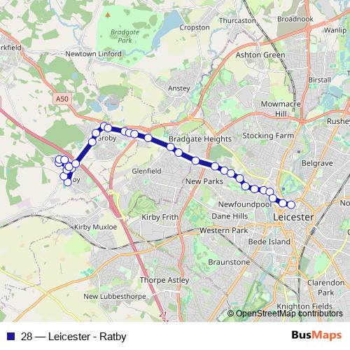 28 bus Line Map