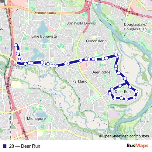 28 bus Line Map