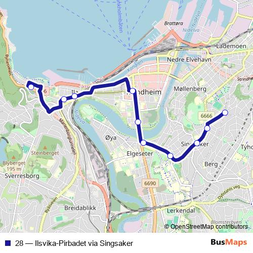 28 bus Line Map