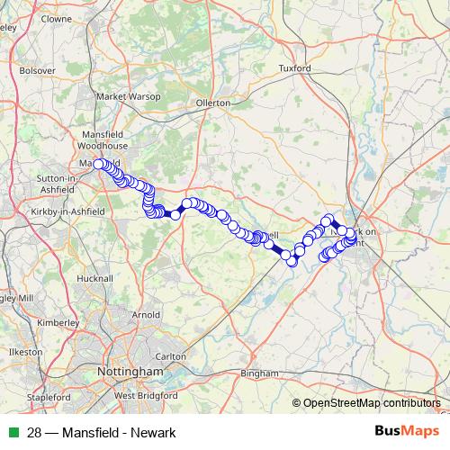 28 bus Line Map