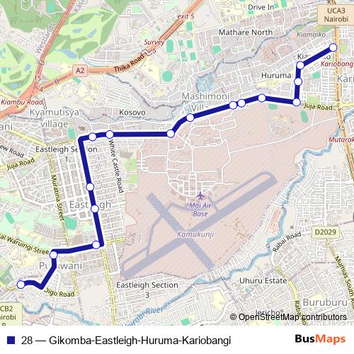 28 bus Line Map
