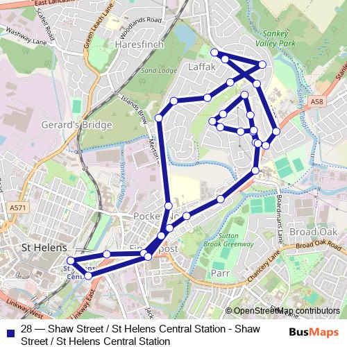 28 bus Line Map