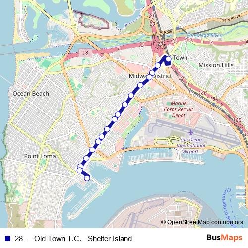 28 bus Line Map
