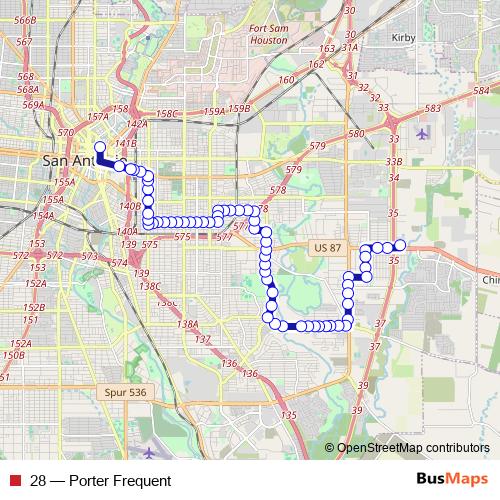 28 bus Line Map