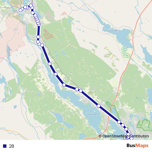 28 bus Line Map