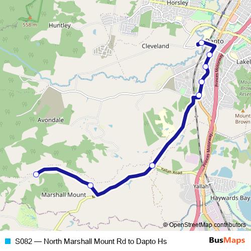 S082 bus Line Map