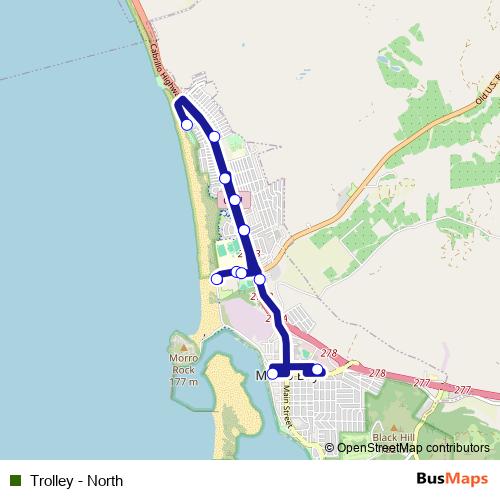 Trolley - North bus Line Map