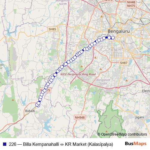 226 bus Line Map