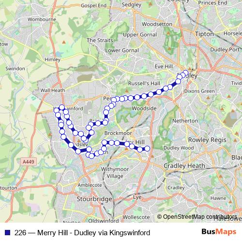 226 bus Line Map