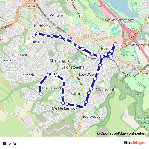 226 bus Line Map