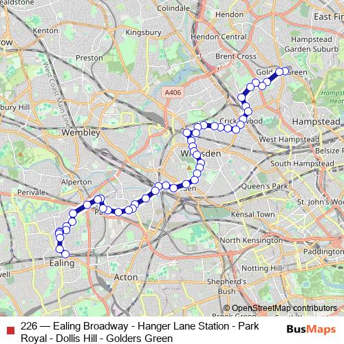 226 bus Line Map
