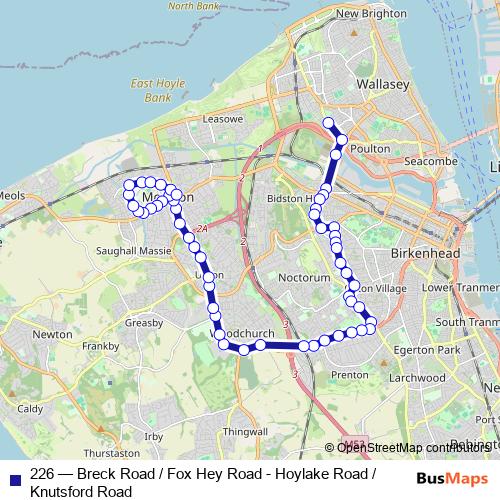226 bus Line Map