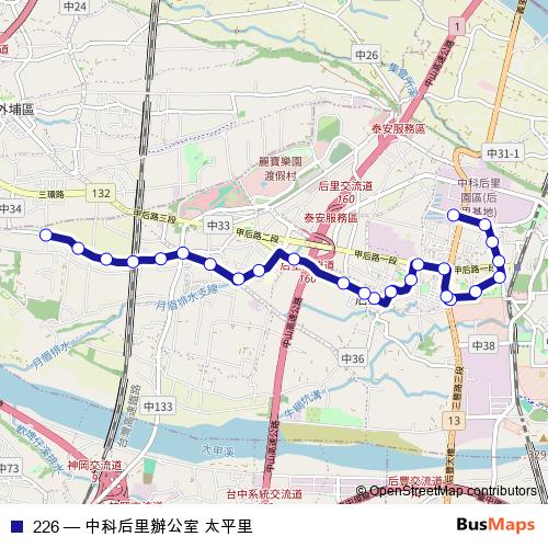 226 bus Line Map