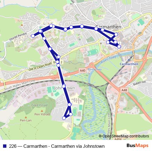 226 bus Line Map