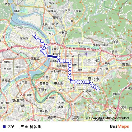 226 bus Line Map