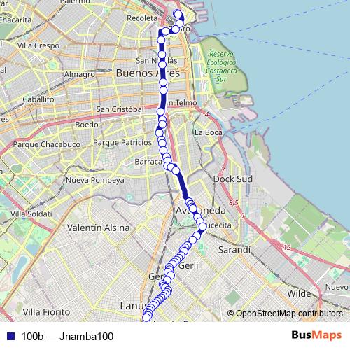 100b bus Line Map