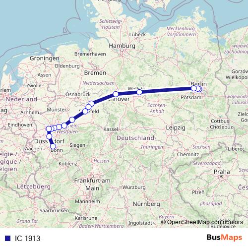IC 1913 rail Line Map