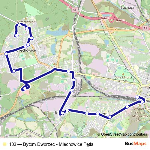 183 bus Line Map