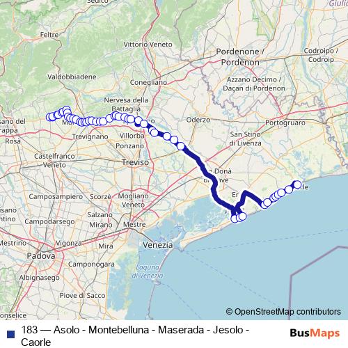 183 bus Line Map