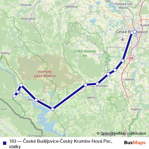 183 bus Line Map