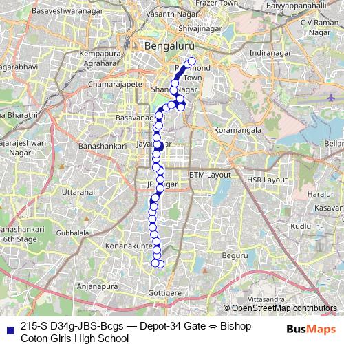 215-S D34g-JBS-Bcgs bus Line Map