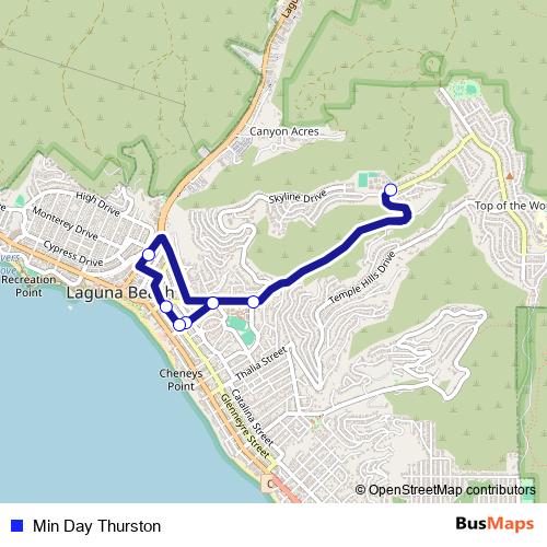 Min Day Thurston bus Line Map