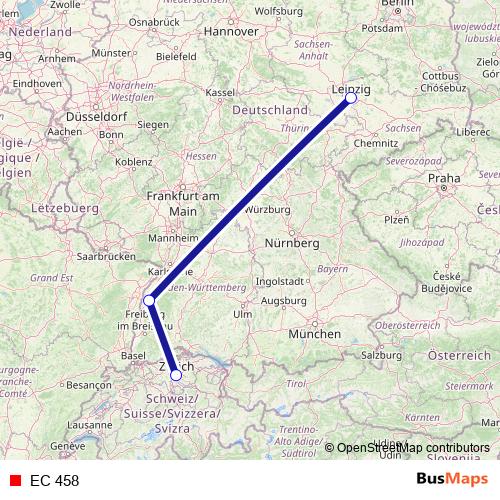 EC 458 rail Line Map