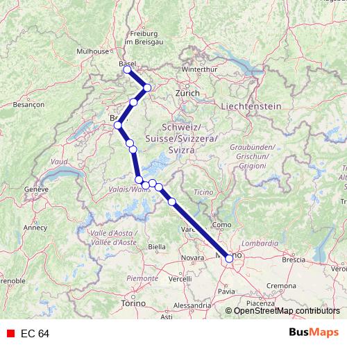 EC 64 rail Line Map