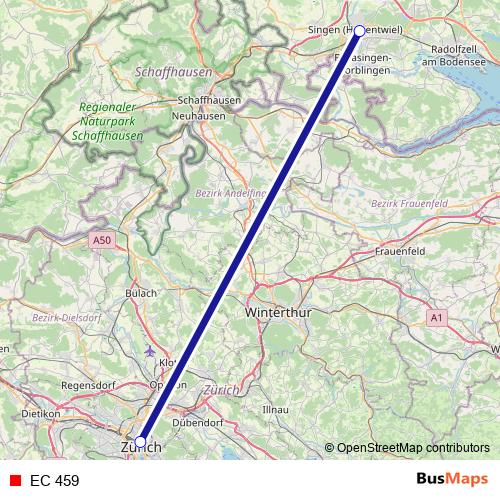 EC 459 rail Line Map