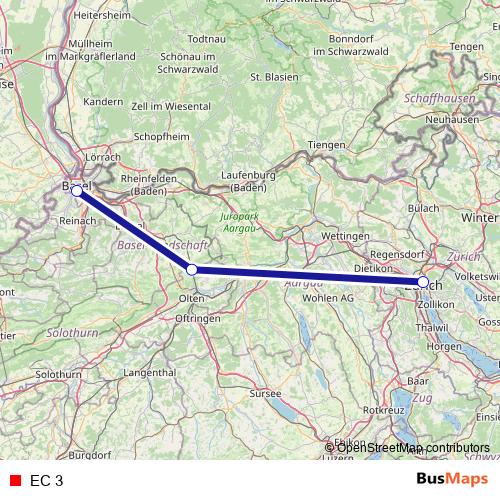EC 3 rail Line Map