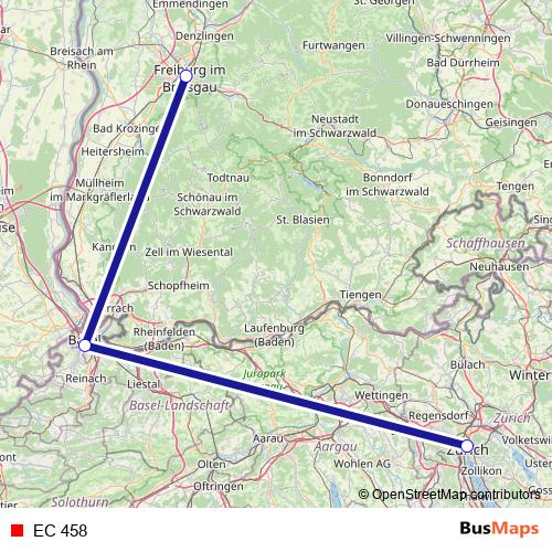 EC 458 rail Line Map