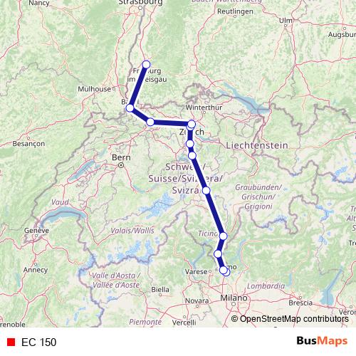 EC 150 rail Line Map