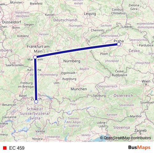 EC 459 rail Line Map