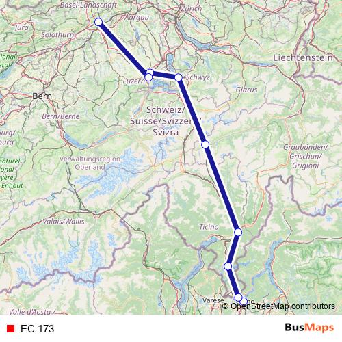EC 173 rail Line Map