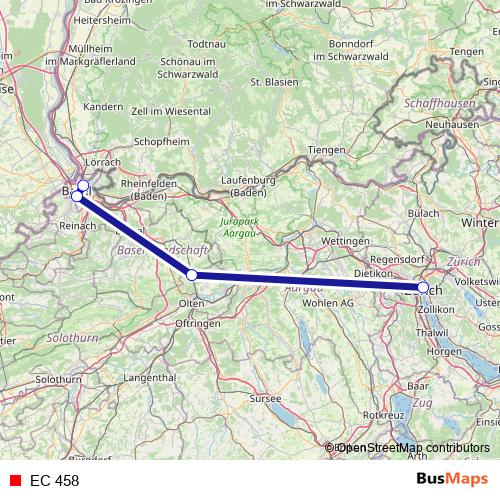 EC 458 rail Line Map