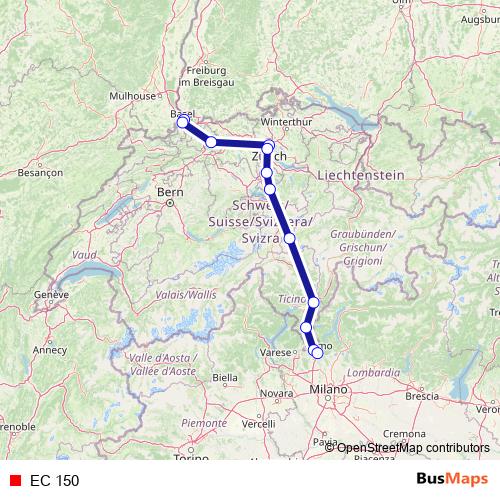 EC 150 rail Line Map