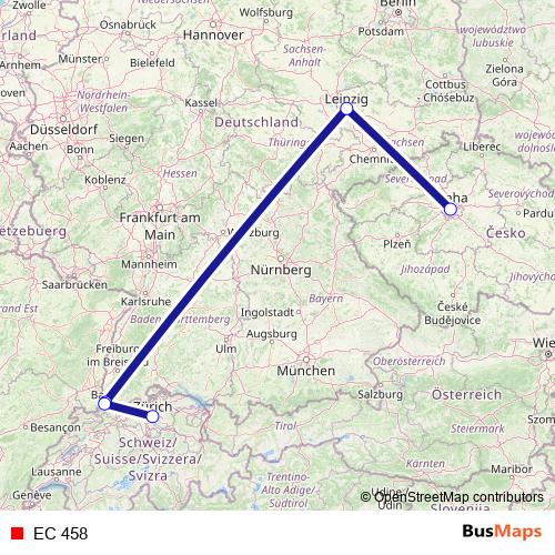 EC 458 rail Line Map