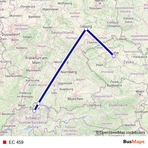 EC 459 rail Line Map