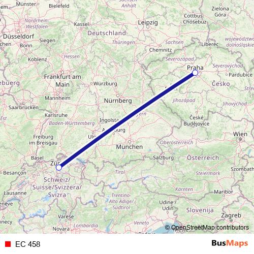 EC 458 rail Line Map