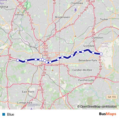 Blue metro Line Map
