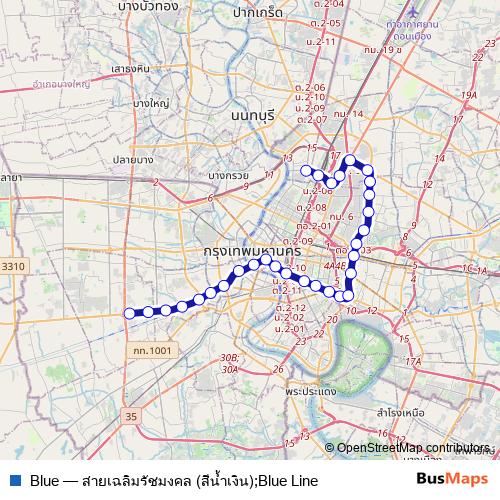 Blue metro Line Map