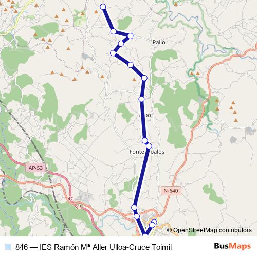 846 bus Line Map