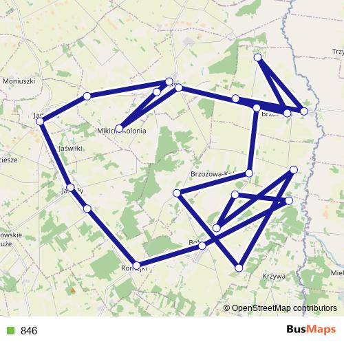 846 bus Line Map