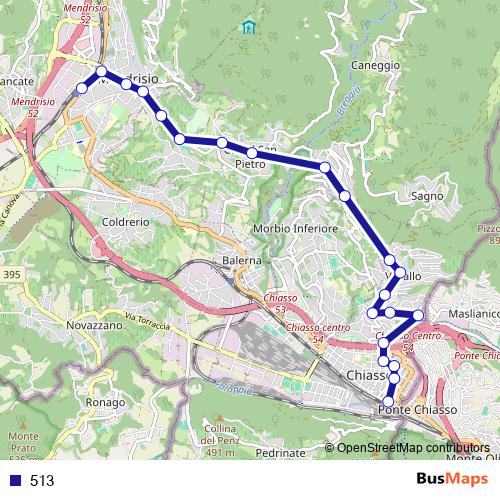 513 bus Line Map