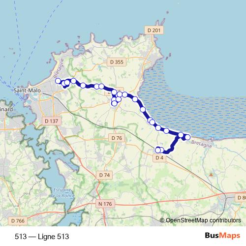 513 bus Line Map